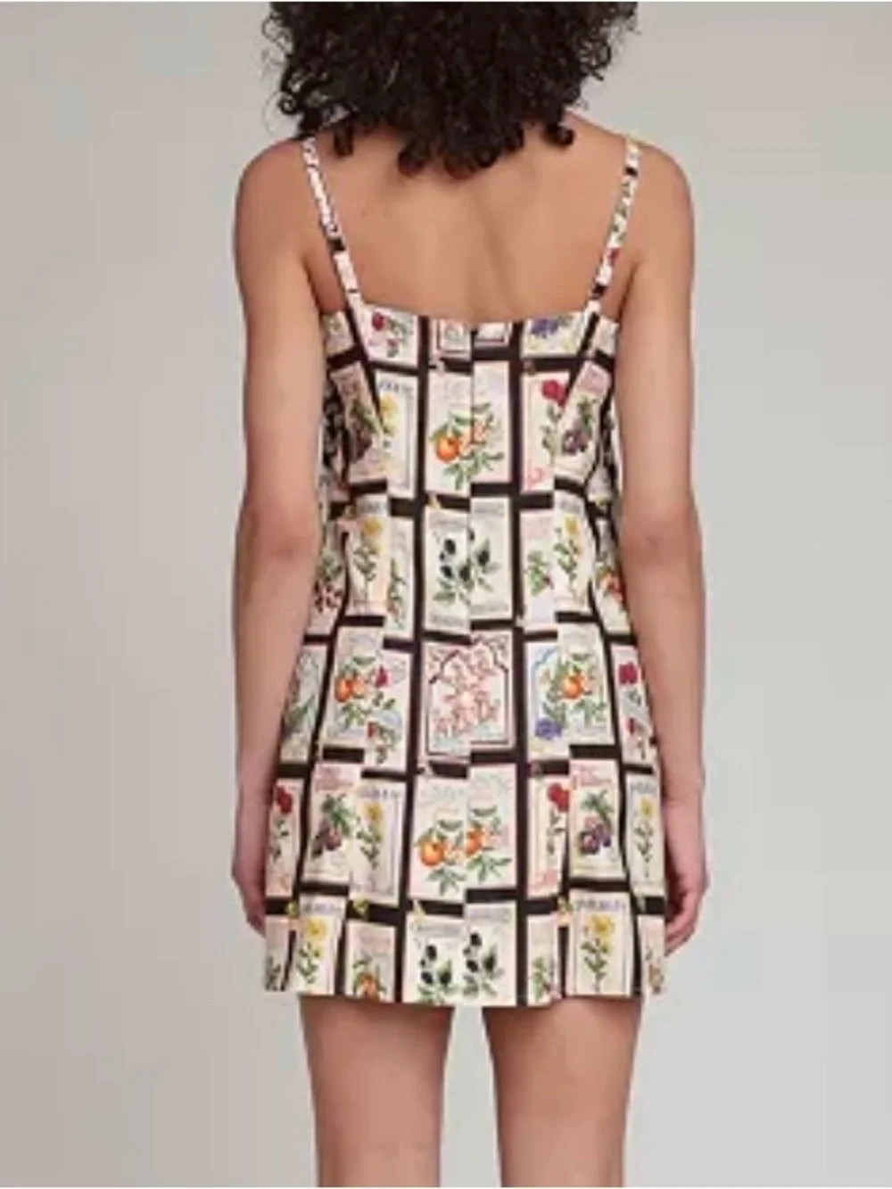Avec Les Filles Botanical-Print Square-Neck Mini Dress in size 6 NWT - Picture 3 of 7